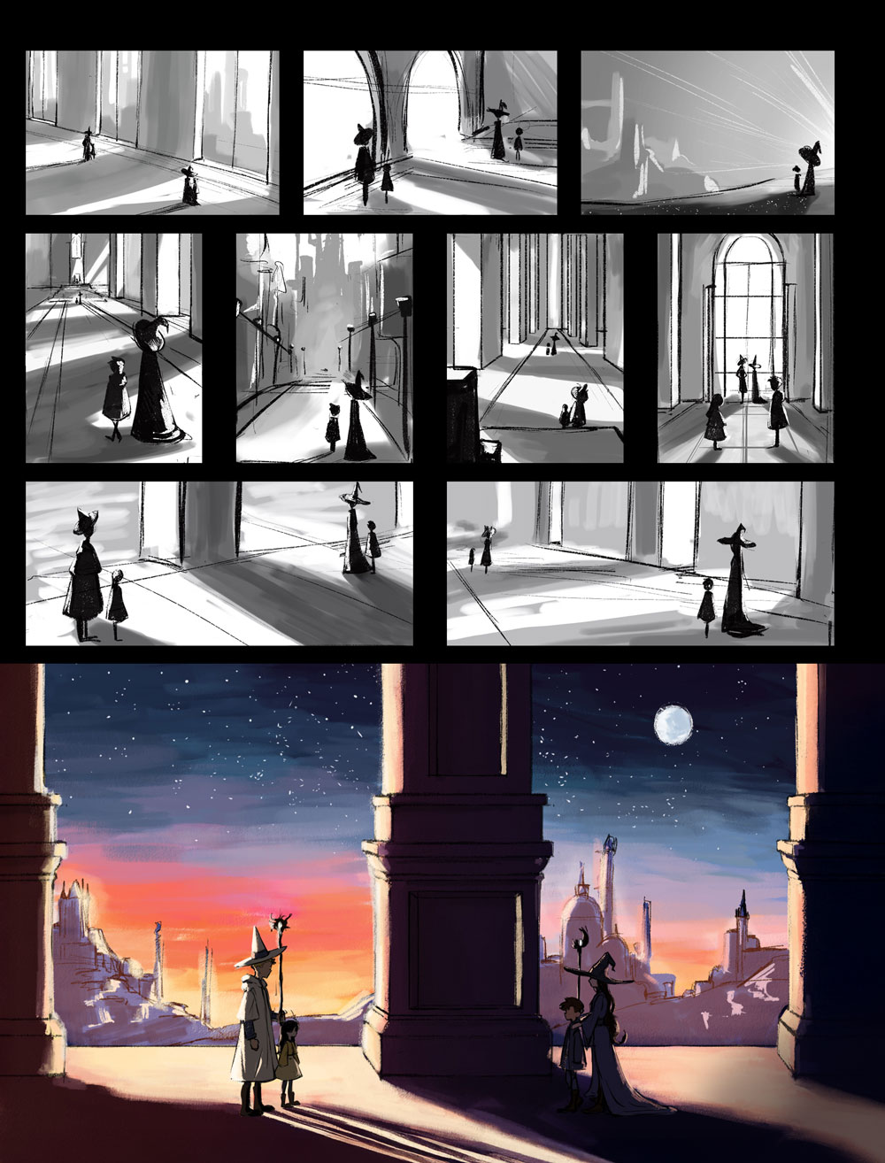 Clareanne Ysmael '25 | <em>Celestial Colloquy</em> | Concept Art/Storyboard