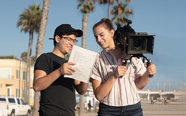 Students Filming at the Beach