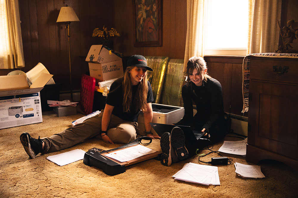 Katerina Gerlach (left) with student Quincy Felix