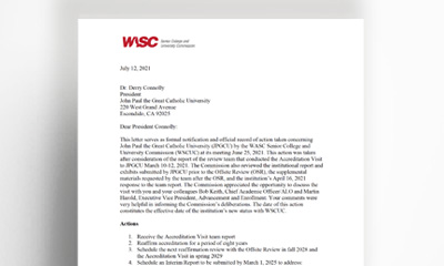 WASC Accreditation Letter