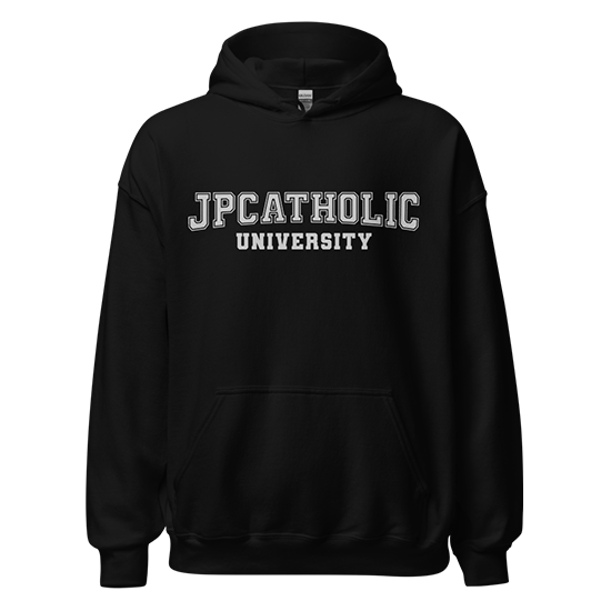 JPCatholic University Hoodie Black & White