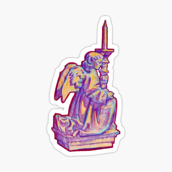 Technicolor Angel with a Candlestick Sticker