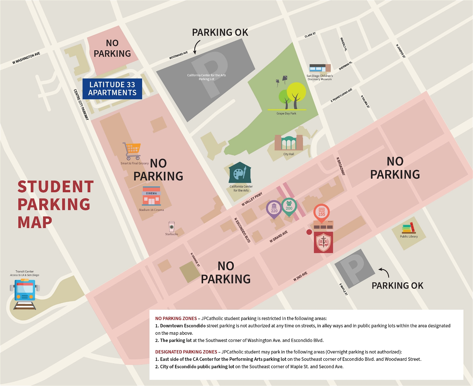 Illustration Map of No Parking Zones